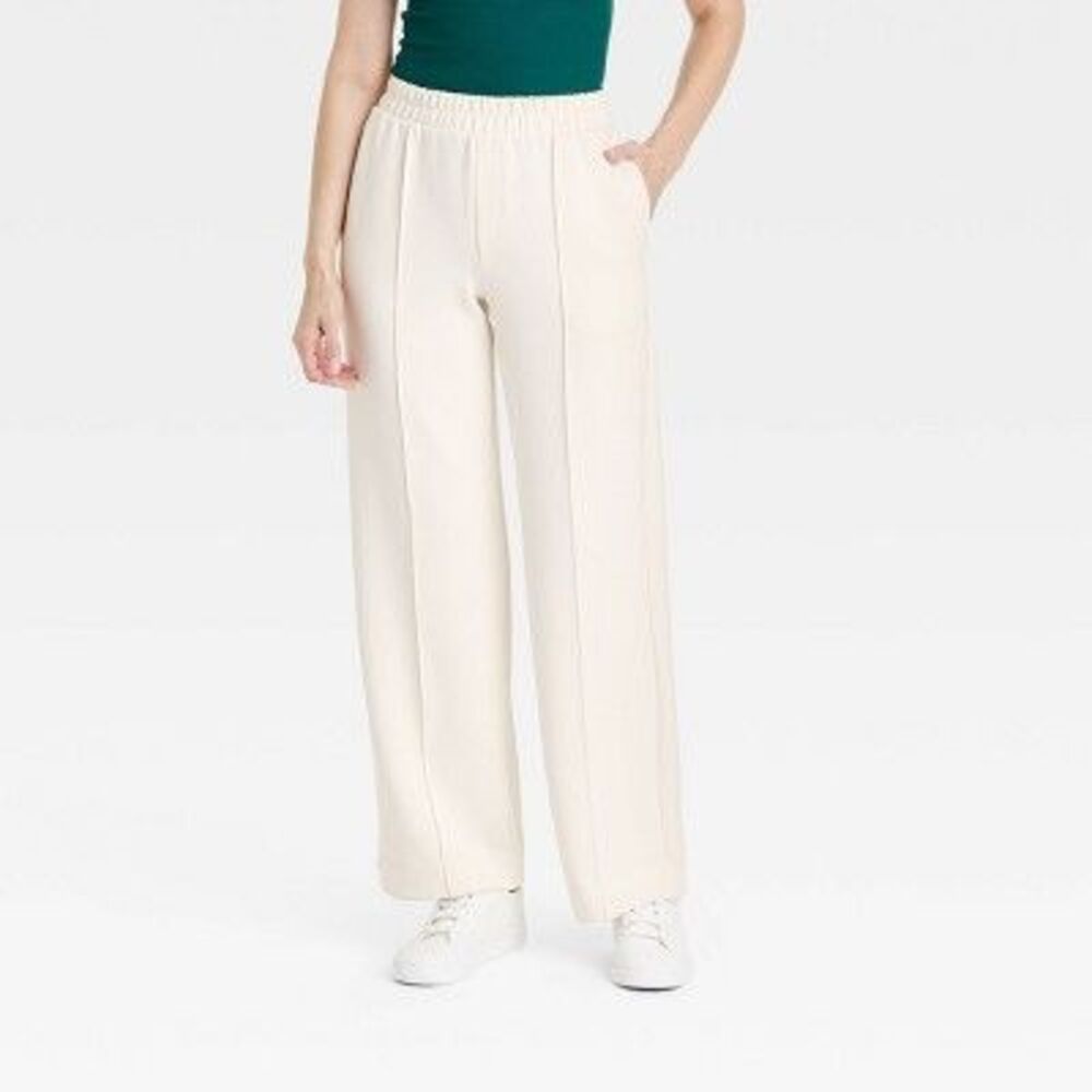 A New Day - Women's High-Rise Straight Leg Pull-On Pants - A N Cream
